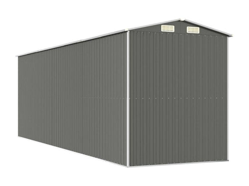Light Grey Garden Shed 192x606x223 Galvanized Steel FGBB68978