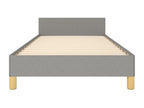 Bed frame with headboard, light grey, 90x190 cm, fabric RRXV70894