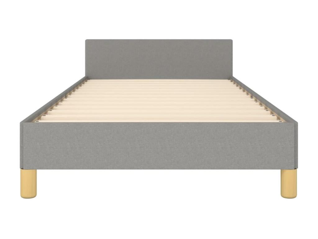 Bed frame with headboard, light grey, 90x190 cm, fabric RRXV70894