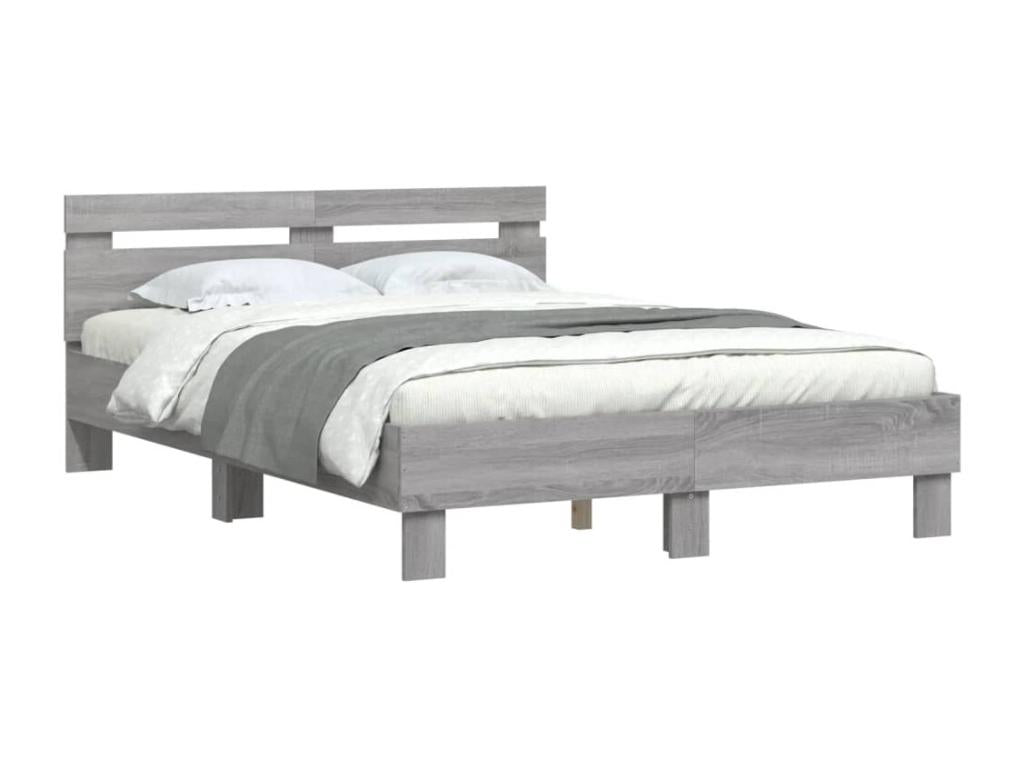 Dekonao bed frame with headboard, grey, 135x190 cm, MOPV98392