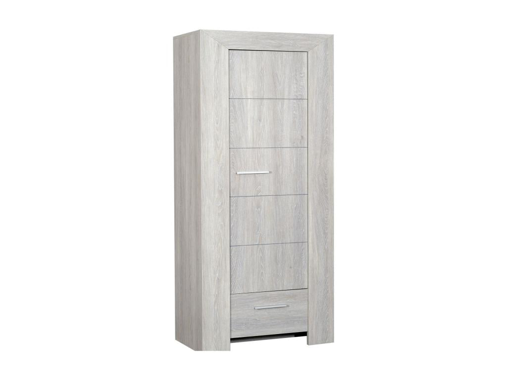 Dekonao 80cm KBNG52435 1-Door 1-Drawer Storage Column in Grey Limed Oak Wood