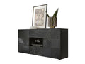 2-Door, 2-Drawer Buffet in Glossy Grey Lacquer - Dekonao VBAM14216