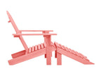 Dekonao garden chair with ottoman, solid fir wood, pink, TJEQ97593