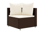 4-piece garden furniture set with brown resin wicker cushions SMRO30490