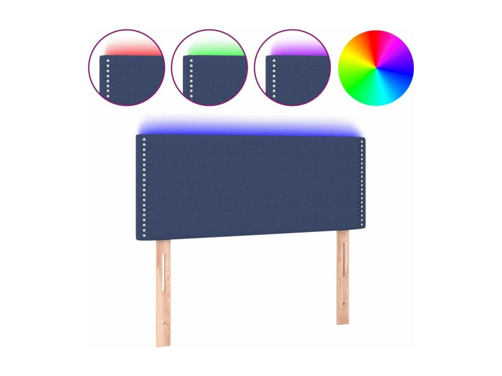 Blue LED Headboard 100x5x78/88 cm Fabric QDLZ79055