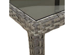 Grey garden table 190x90x75 cm Tempered glass/woven resin RTQA96184