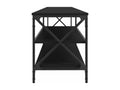 Black TV stand 200x40x50 cm engineered wood and metal RKCG47634