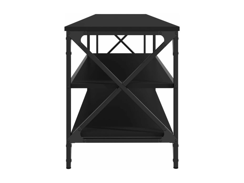Black TV stand 200x40x50 cm engineered wood and metal RKCG47634