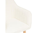 Set of 2 armchairs in white fabric with natural wood legs - Length 57 x Depth 60 x Height 83.5 cm LXKX88893