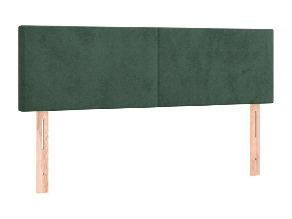Upholstered bed base and mattress, dark green, 140x190cm, velvet, IAJO01536