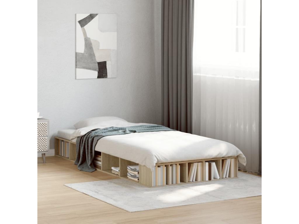 Nobellea oak bed frame 75x190 cm engineered wood AEJY33980