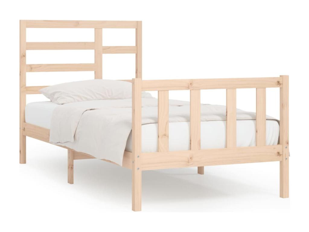 Bed frame without mattress 100x200 cm solid pine wood PMHV80440