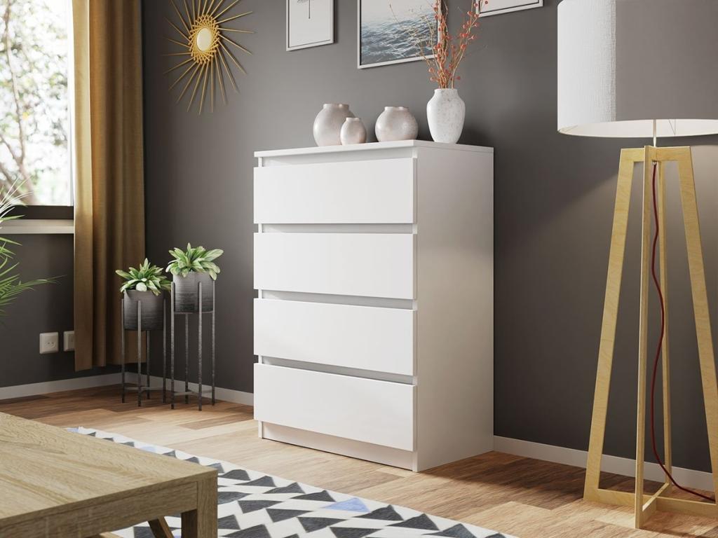 Dekonao 160 White Chest of Drawers with Drawers, Number of Drawers: 4, 100x70x40cm, TTCY38013