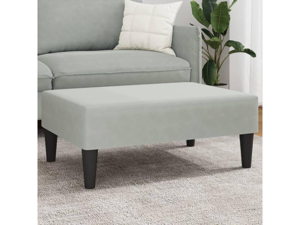Light grey footstool 77x55x31 velvet HNKP11030