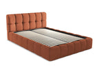 Upholstered bed with storage 160x228 - Chenille - terracotta - Dekonao LROB34967