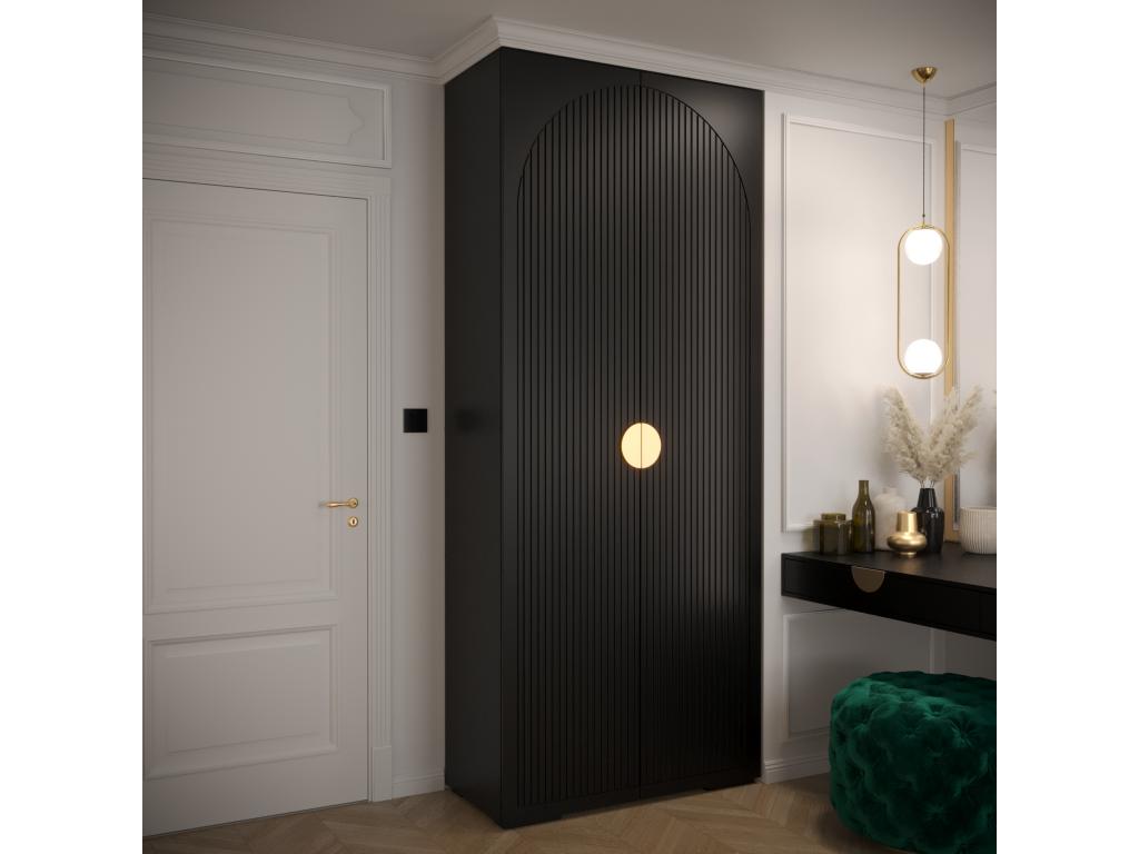 Dekonao Ryfel 1 236.7/100/47 2-Door Hinged Wardrobe Black KTBY83104