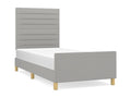 Bed frame with headboard, light grey, 90x190 cm, fabric RRXV70894