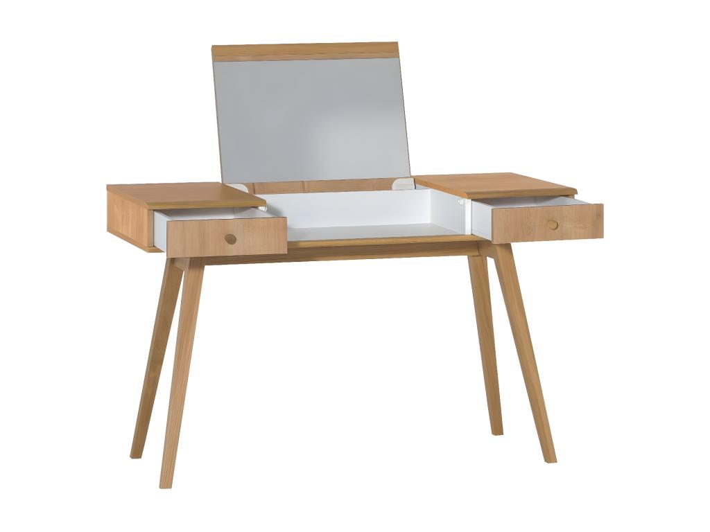 Dressing table with lift-up mirror and 2 drawers - W120 x H76/116.6 x D50 cm TALI03705