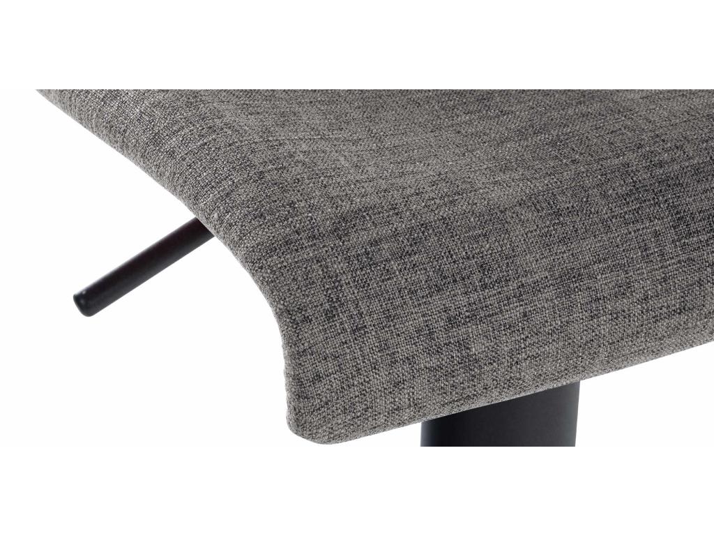 Bar stools - Fabric / Matte black metal - Light grey - Branford GICC90232