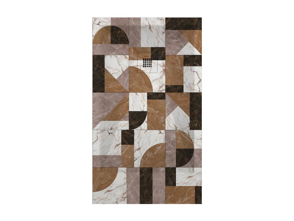 Shower tray 01 Mosaic color, smooth finish, Nobellea 3D color grid - 130x90 cm JPTN79533
