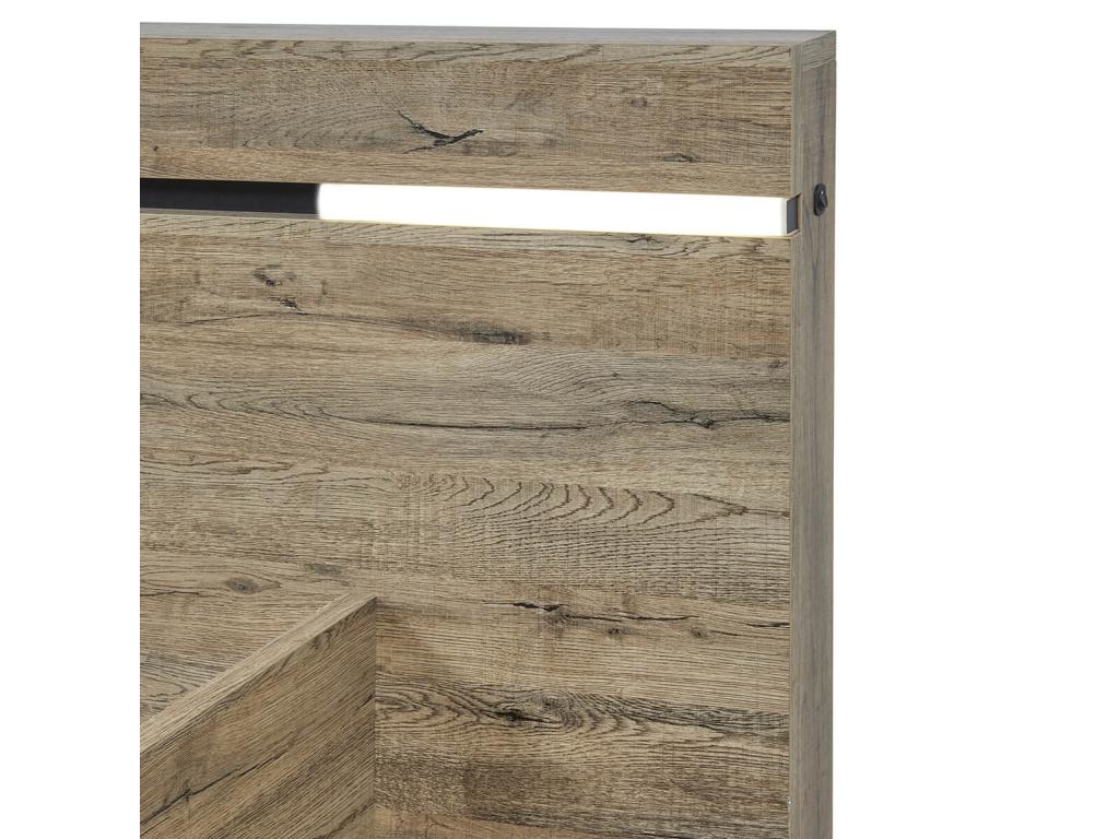 Dekonao - 160x200cm Wood-Look Bed with LED Lighting NPVI23278