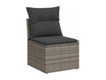 Garden furniture set with cushions, 10 pieces, grey woven resin, JOKS15492