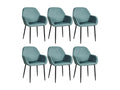 Dekonao - Set of 6 Duck Blue Corduroy Armchairs UZAN43243