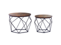 Dekonao Table Set of 2, Wood Effect, Brown/Black SBVE30108