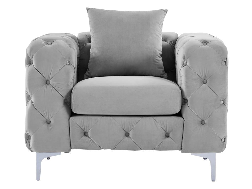 Nobellea armchair in light grey velvet Nobellea TKBC75500