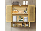 Bathroom wall cabinet with 2 doors, wall-mounted storage unit, hanging cabinet HTNV62776