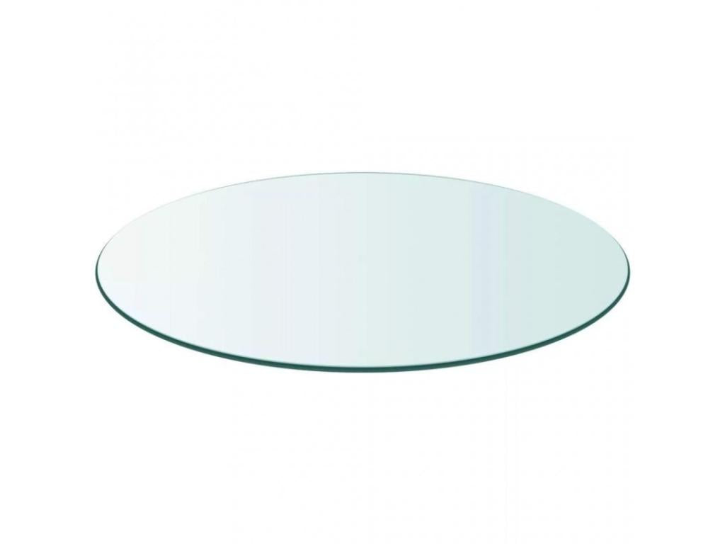 Round 90cm clear tempered glass tray DQFK53728
