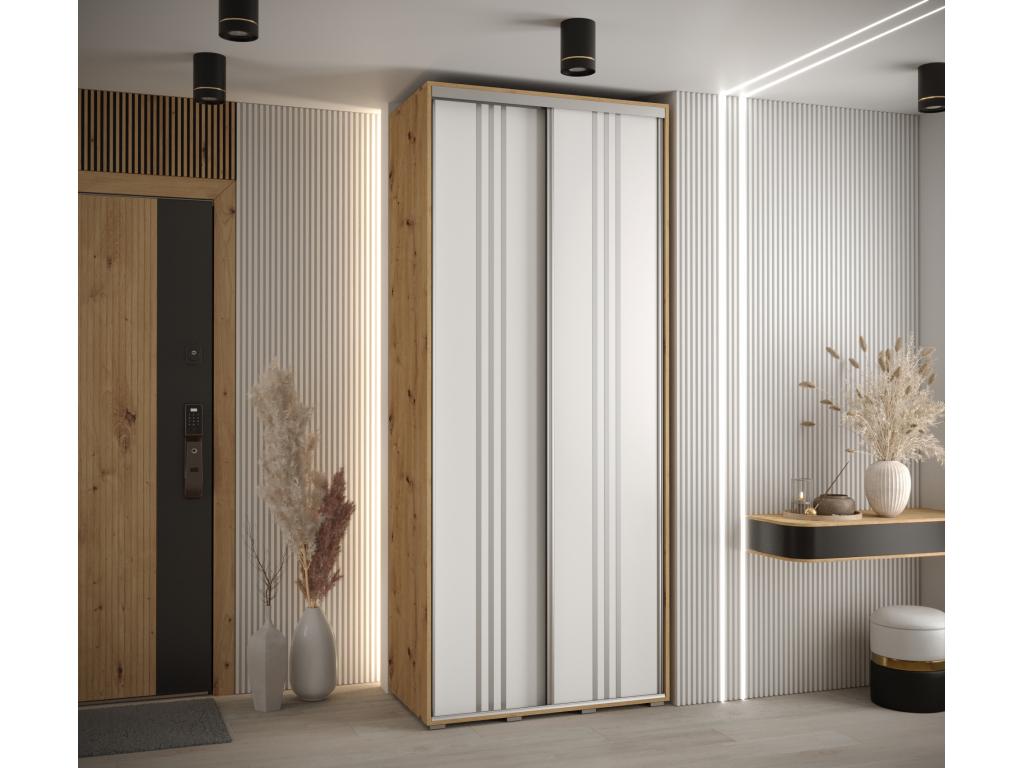 Nobellea 6 Sliding Door Wardrobe 235.2/100/45 2 Doors Nobellea/White/Silver QKZU72107