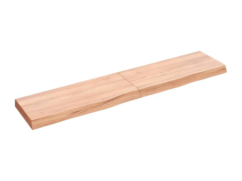 Light brown wall shelf, solid treated oak wood QOJH73945