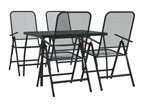 Nobellea CORN08643 5-piece anthracite metal garden dining set