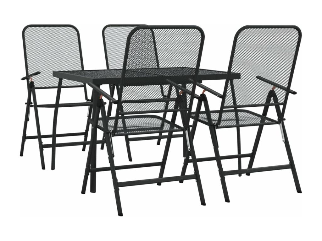 Nobellea CORN08643 5-piece anthracite metal garden dining set