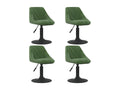 Swivel dining chairs, set of 4, dark green velvet, HMON13250