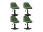 Swivel dining chairs, set of 4, dark green velvet, HMON13250