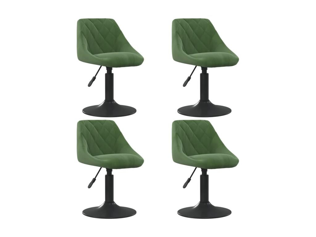 Swivel dining chairs, set of 4, dark green velvet, HMON13250