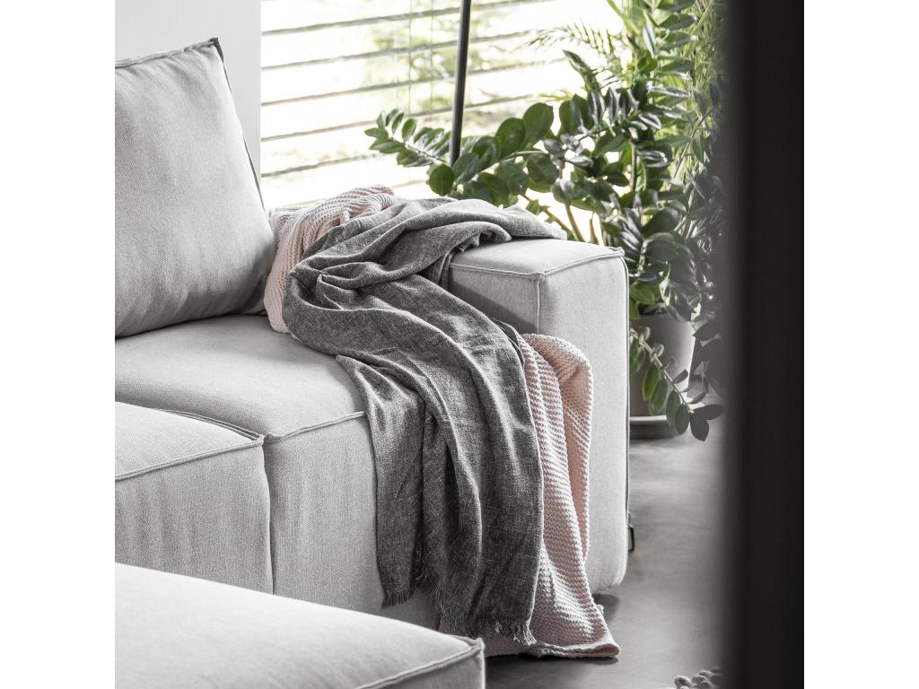 Dekonao 302cm CLMD34289 Modern Convertible Right-Hand Corner Sofa in Black Fabric