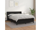 Upholstered bed base with mattress, black, 140x200 cm, faux leather, MYZE46787