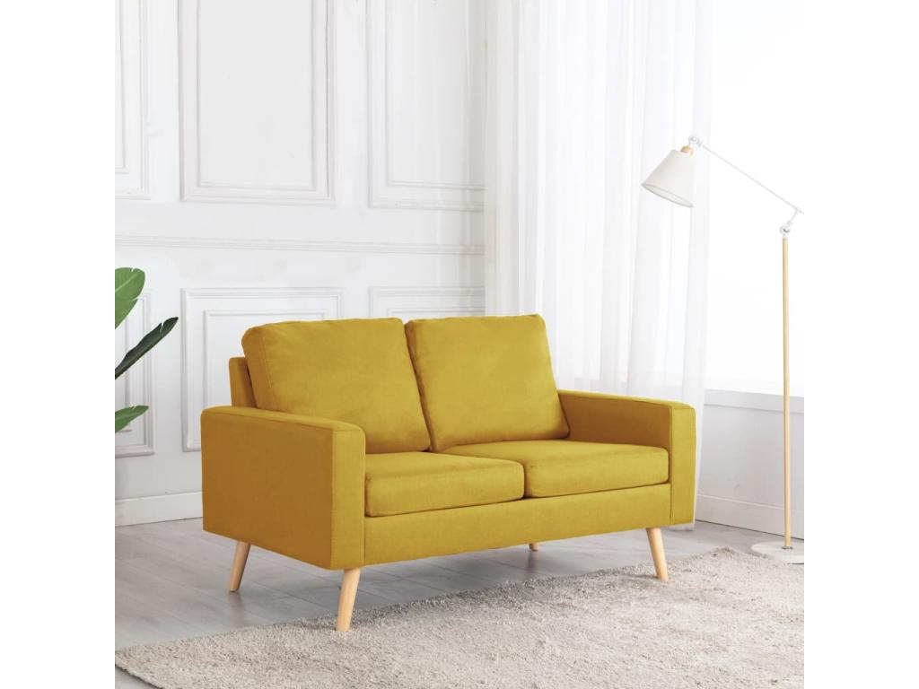 2-seater sofa, yellow fabric, ZZXE35175