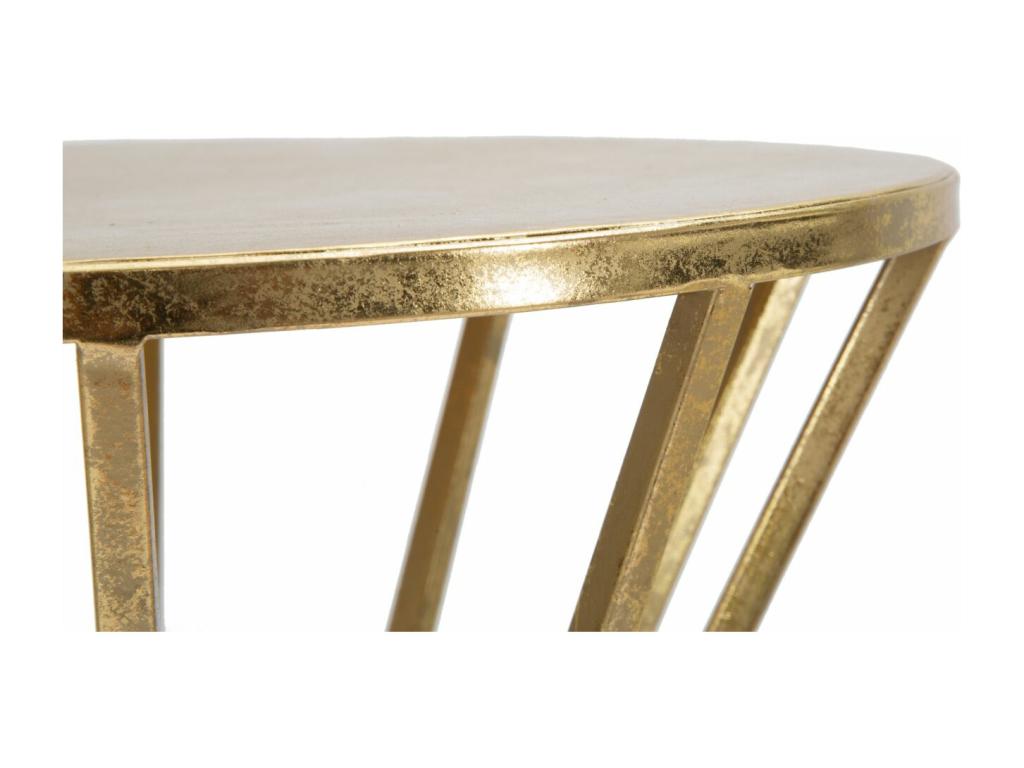 Round coffee table in gold-tone metal, 38x80 cm, WRJD90007