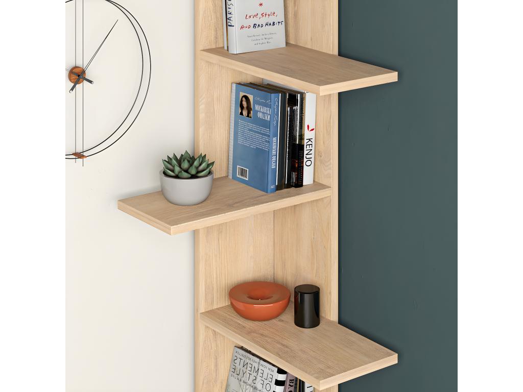 Nobellea oak color bookcase wall shelf - L- 37 x D- 24 x H- 141 cm CRTV73367