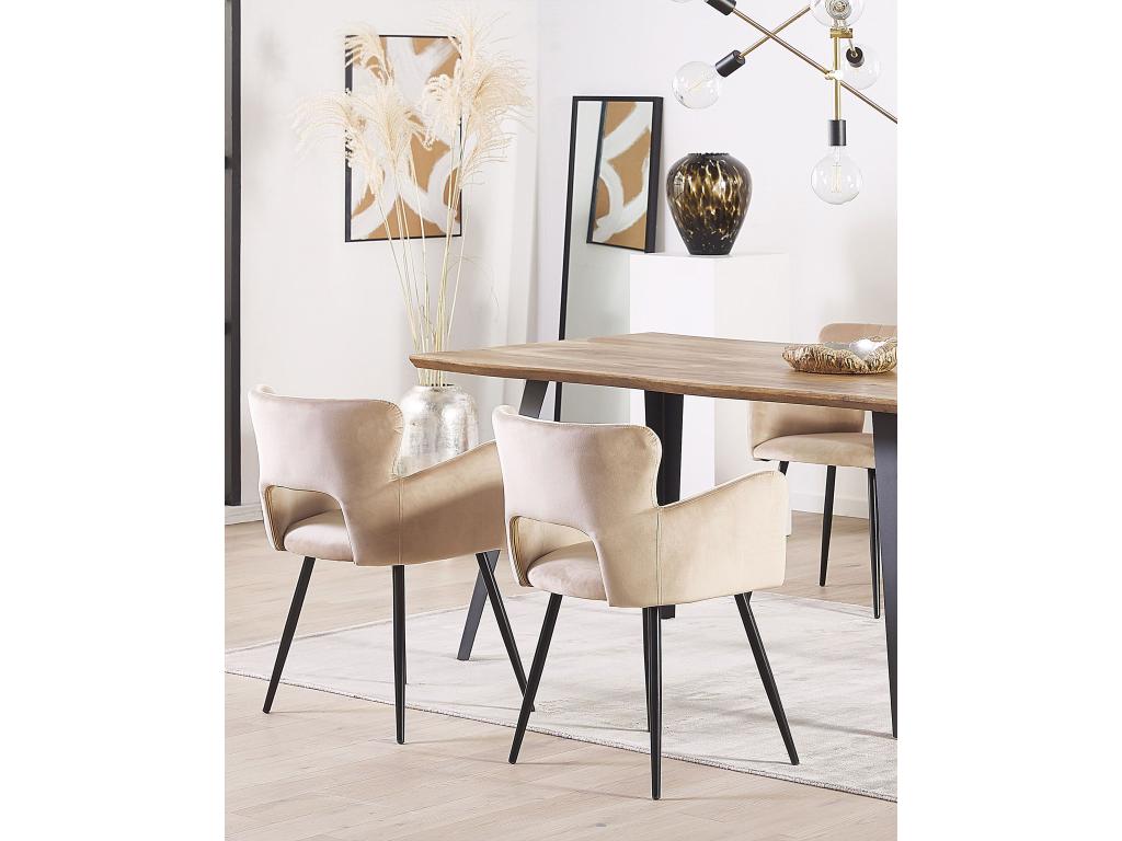 Set of 2 Boisona Velvet Dining Chairs Boisona PZOQ56615