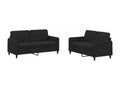 KIIS09595 2-piece black velvet sofa set