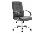 Office chair - Faux leather / Chrome metal - Grey - Dekonao NCQX82759