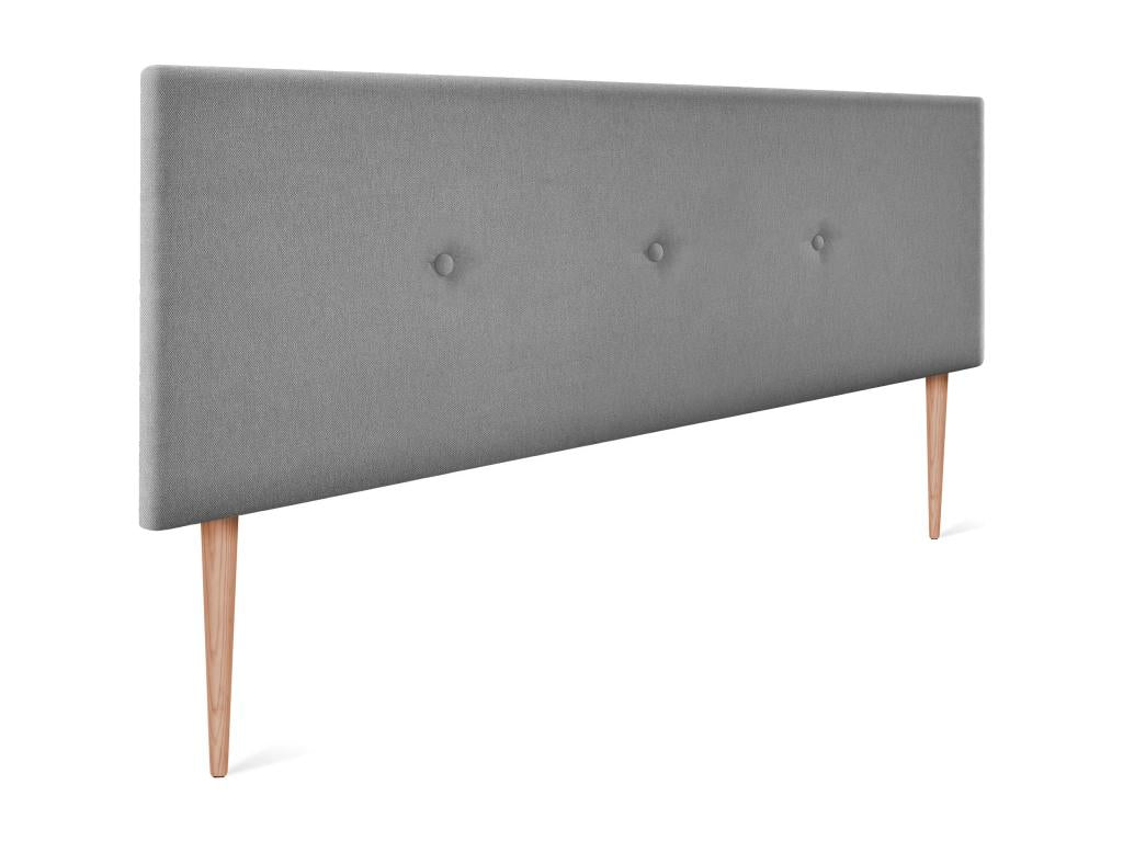 Dekonao Smooth Fabric Headboard with Buttons 145x105cm with Legs for 135/140cm Beds - Grey XODO68553