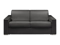 3-seater express convertible sofa in black faux leather - 140 cm sleeping area - 14 cm mattress Nobellea EQDQ20433