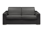 3-seater express convertible sofa in black faux leather - 140 cm sleeping area - 14 cm mattress Nobellea EQDQ20433