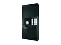 Matte Black and Glossy Black Office Cabinet, WxHxD 82x184x37 cm, EZFO58604